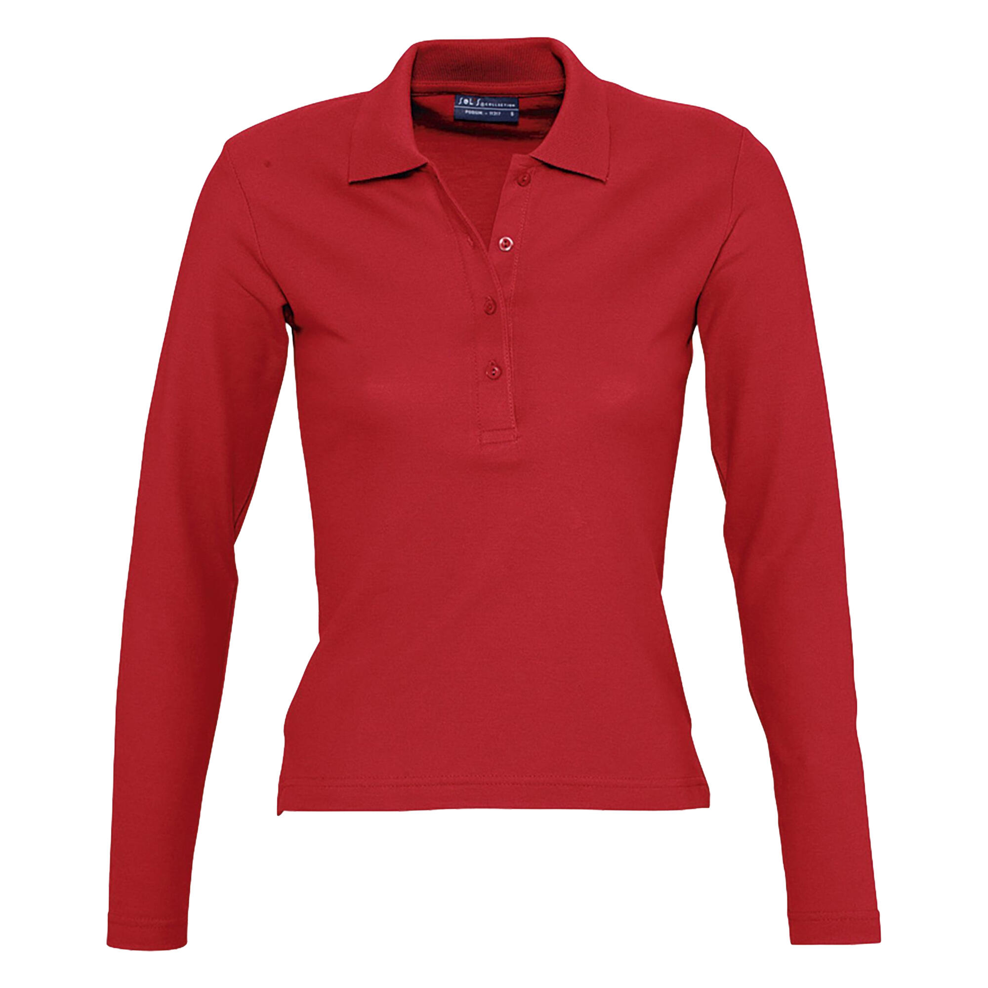 Damska Koszulka Polo Podium Z Długim Rękawem