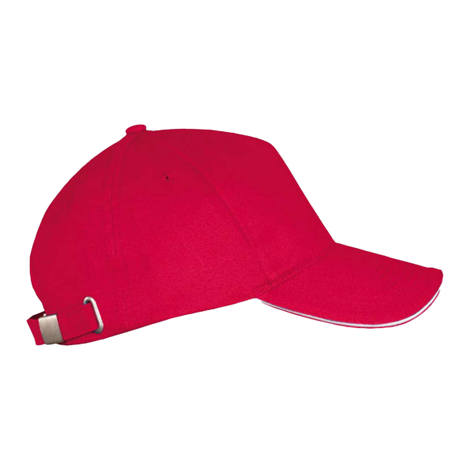Gorra Long Beach 5 Paneles Rojo, Blanco 3/4