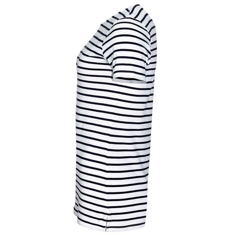 Tricou Drumeții În Natură SOLS Miles Gat Rotund In Dungi Femei