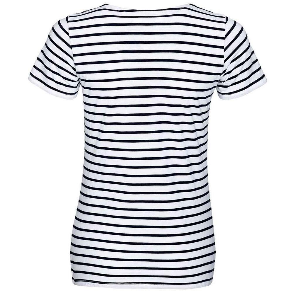 Tshirt MILES Femme (Blanc / Bleu Marine) 2/4