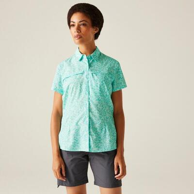 T-shirt korte mouwen hiking dames ademend lichtgewicht compact