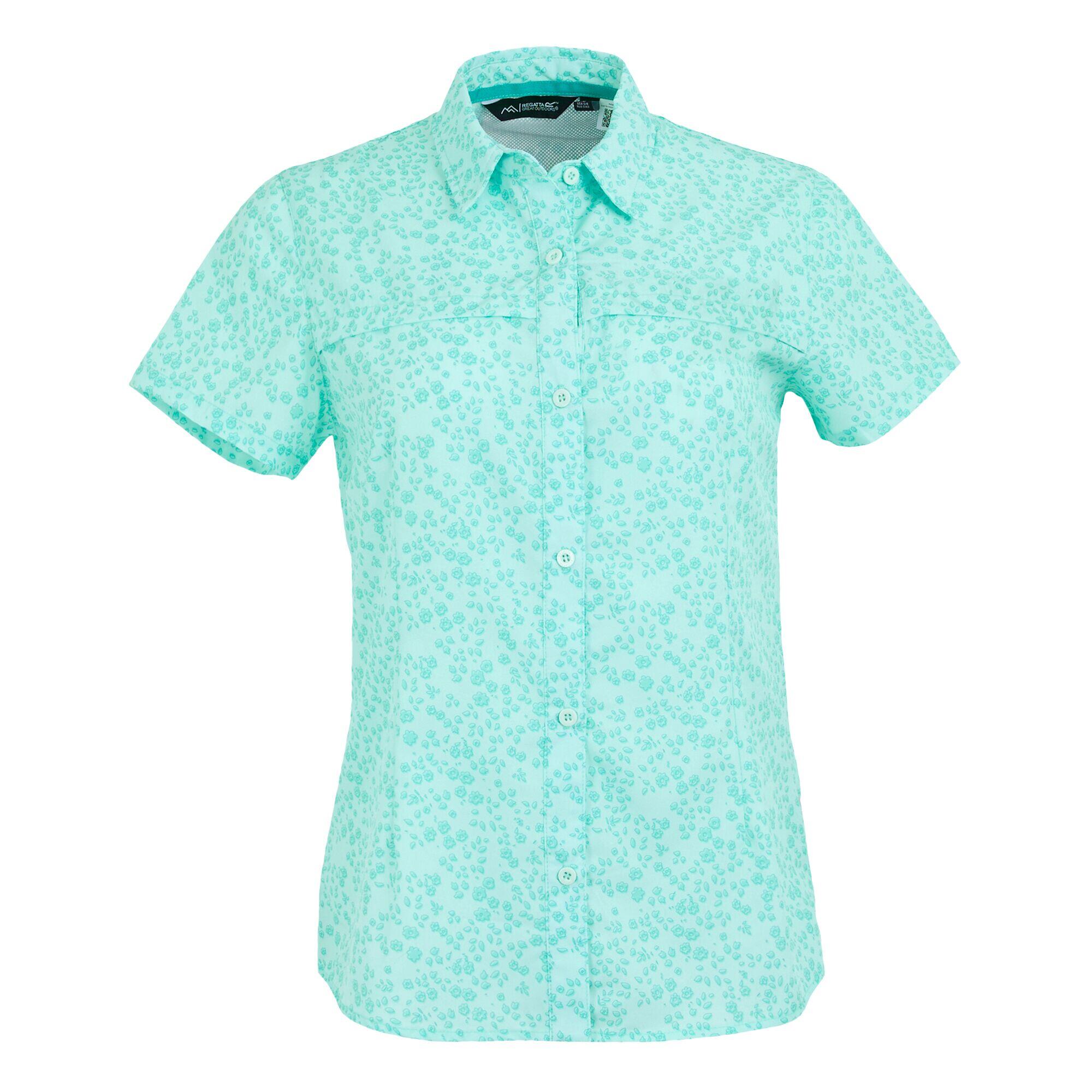 T-shirt Korte Mouwen Hiking Dames Ademend Lichtgewicht Compact 5/6