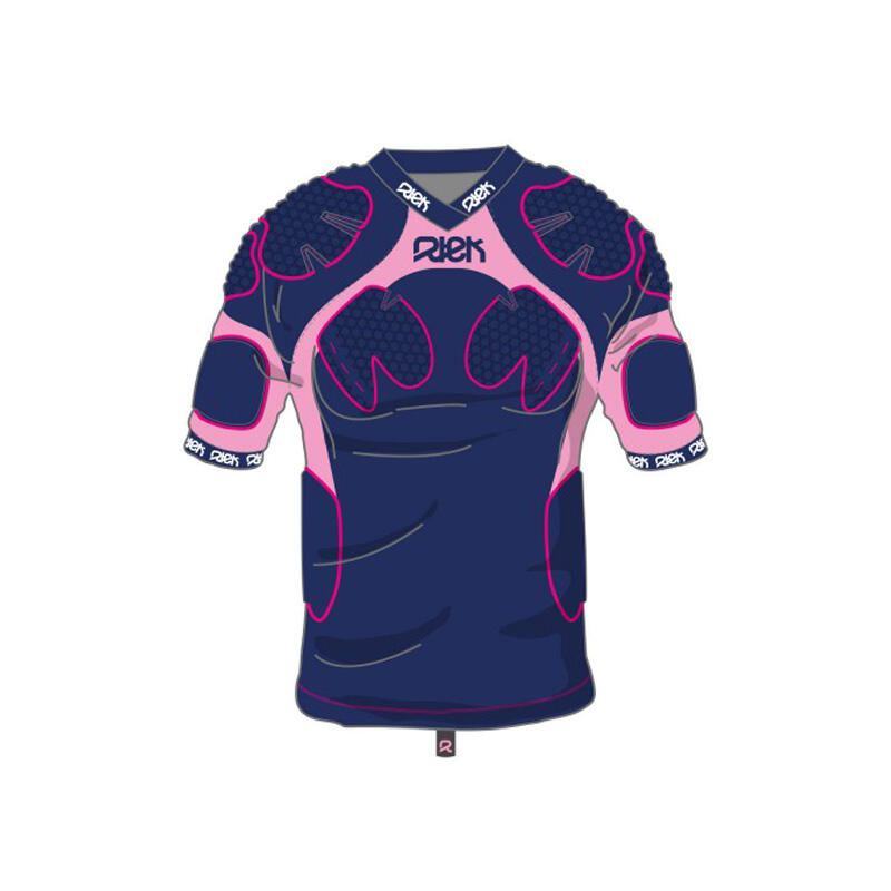 Epaulière rugby pour femme Rtek Mazzy Bleu marine et rose 3/4