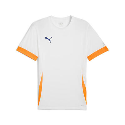 Maglia da padel INDIVIDUAL da uomo PUMA White Vivid Blue Heat Fire Orange