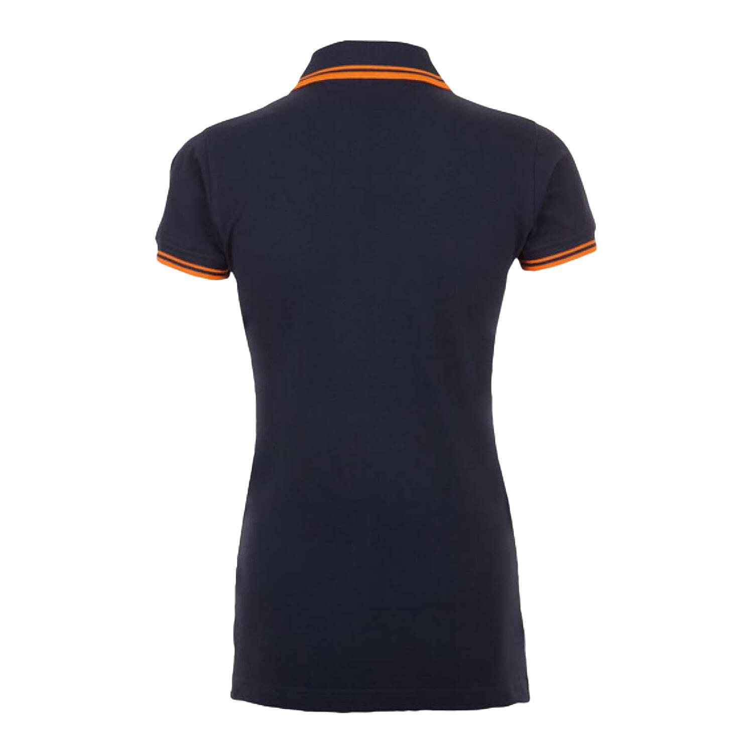 Polo PASADENA Femme (Bleu Marine Français / Orange Néon) 2/3