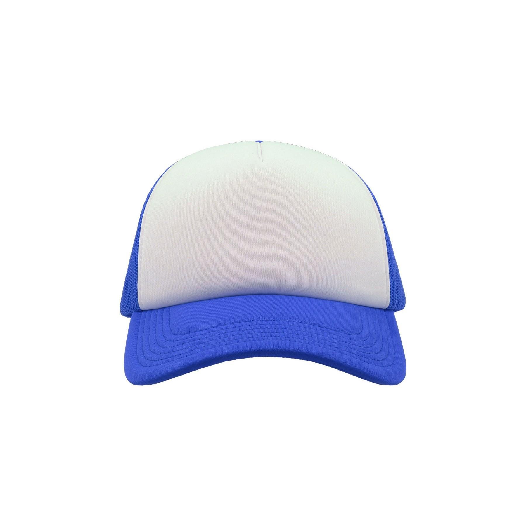 Gorra de 5 paneles estilo Trucker modelo Rapper Azul real/Blanco 4/4