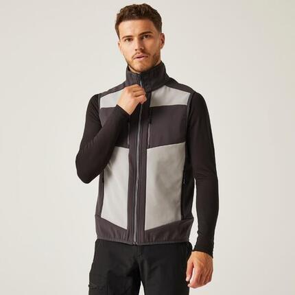 Jacke - E-Volve Softshell Hybrid Bodywarmer, schwarz und grau