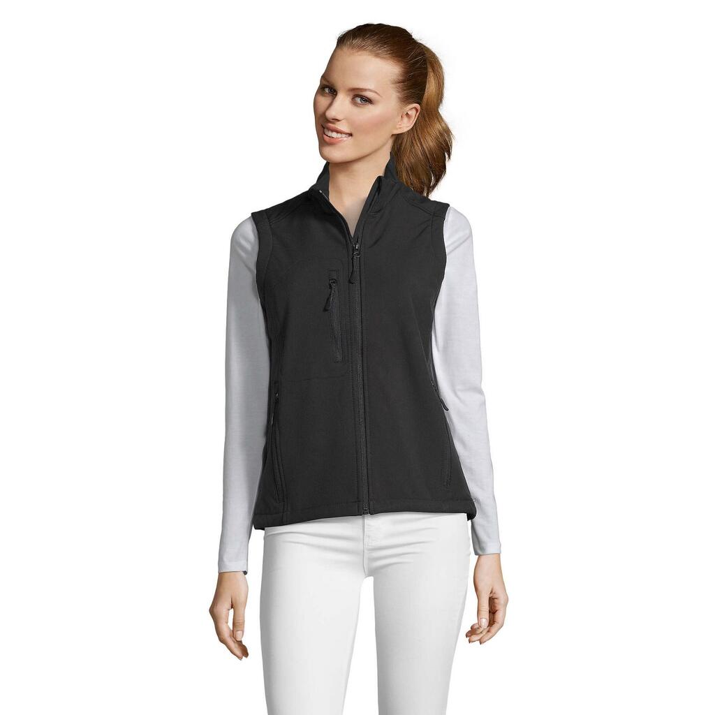 Womens/Ladies Rallye Softshell Sleeveless Gilet (Black)