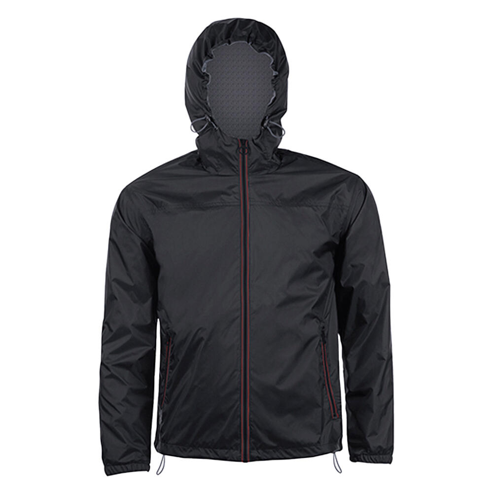 Unisex Adult Skate Lined Windbreaker (Black/Red)