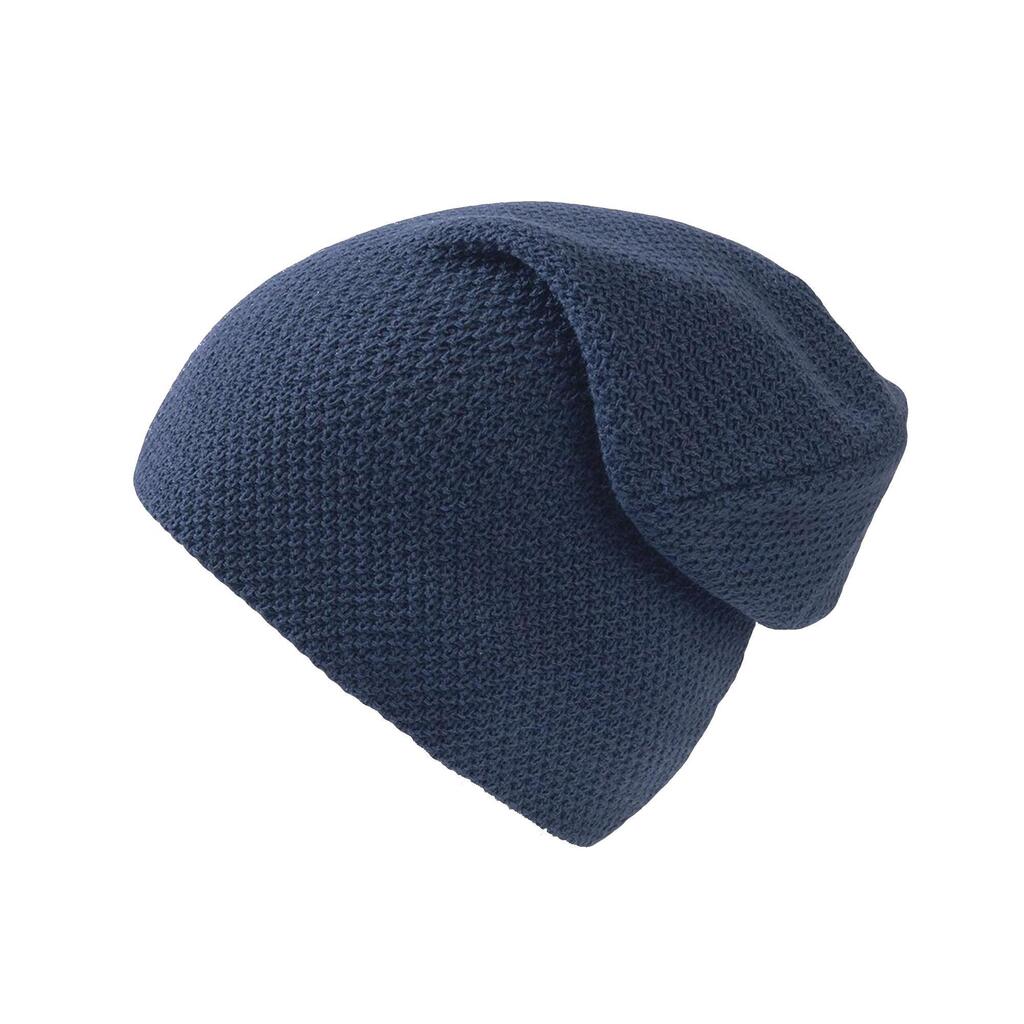 Snobby Waffle Knit Beanie (Navy)