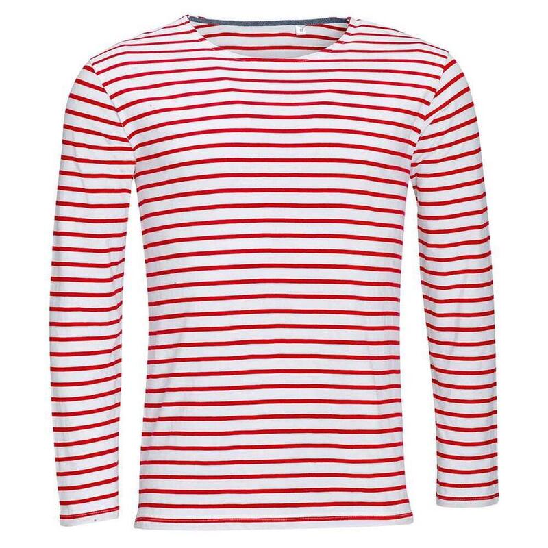 Tricou Drumeții În Natură SOLS Marine In Dungi Bărbați