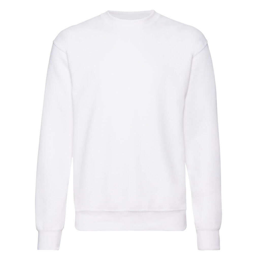 Unisex Adult Classic Plain Setin Sweatshirt (White)