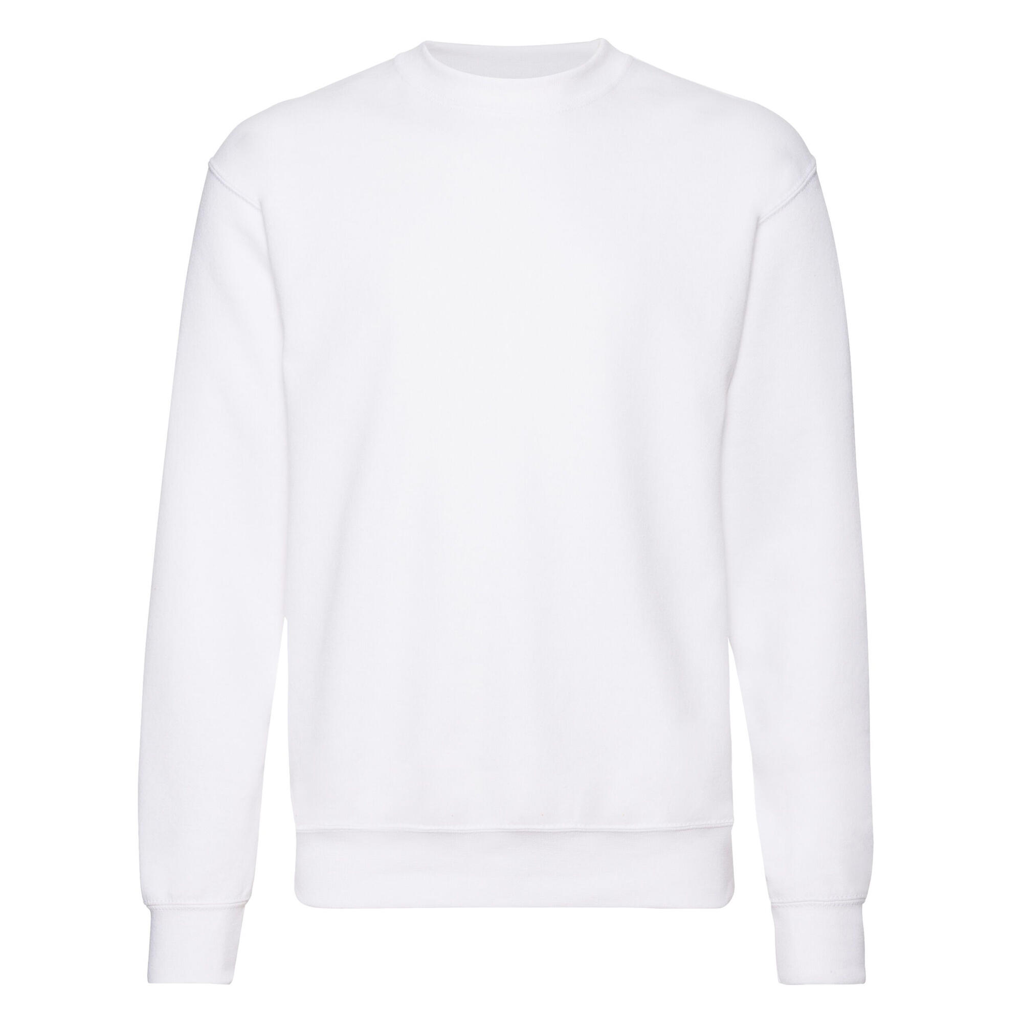 FRUIT OF THE LOOM Uniseks Klassiek Effen Sweatshirt voor volwassenen (Wit)
