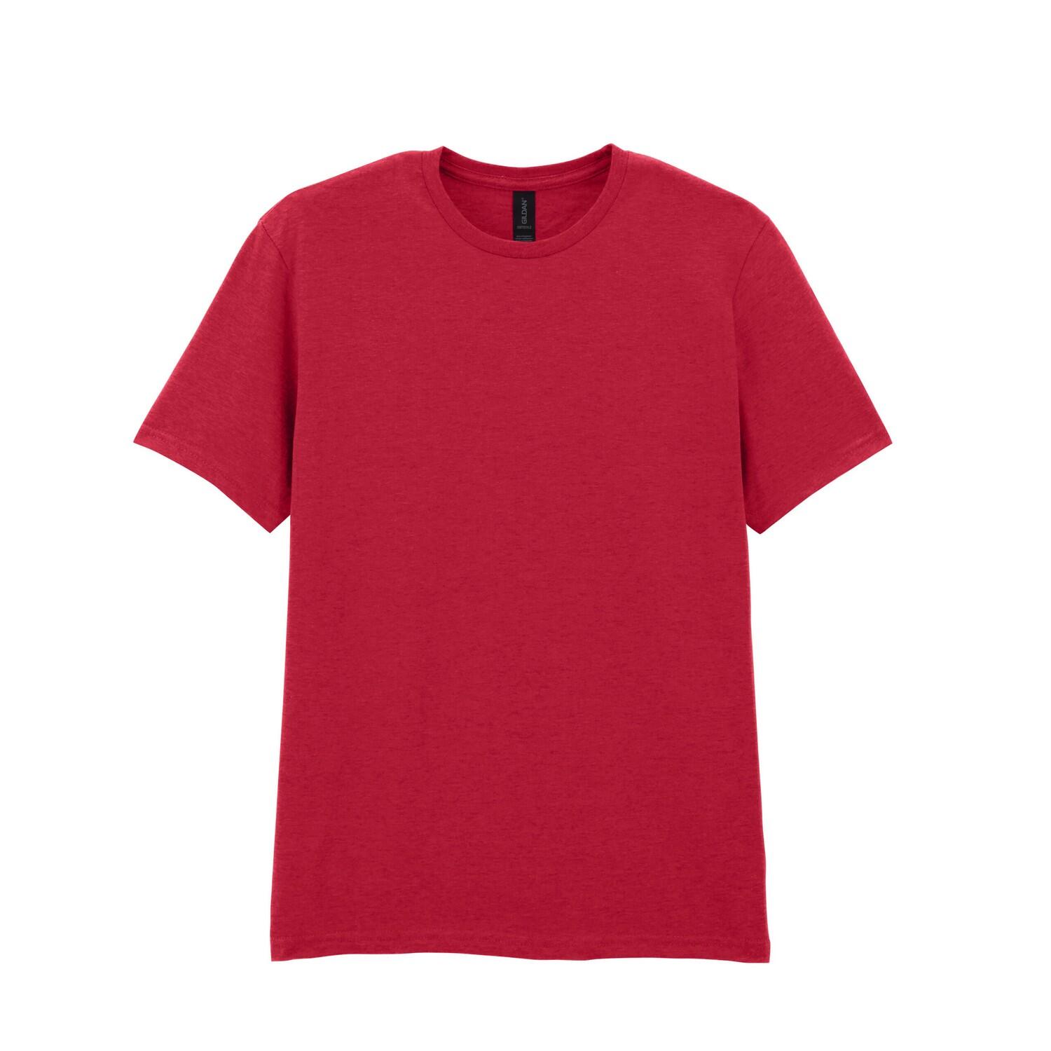 T-Shirt de algodão simples Softstyle Unissexo para adultos Vermelho Cereja