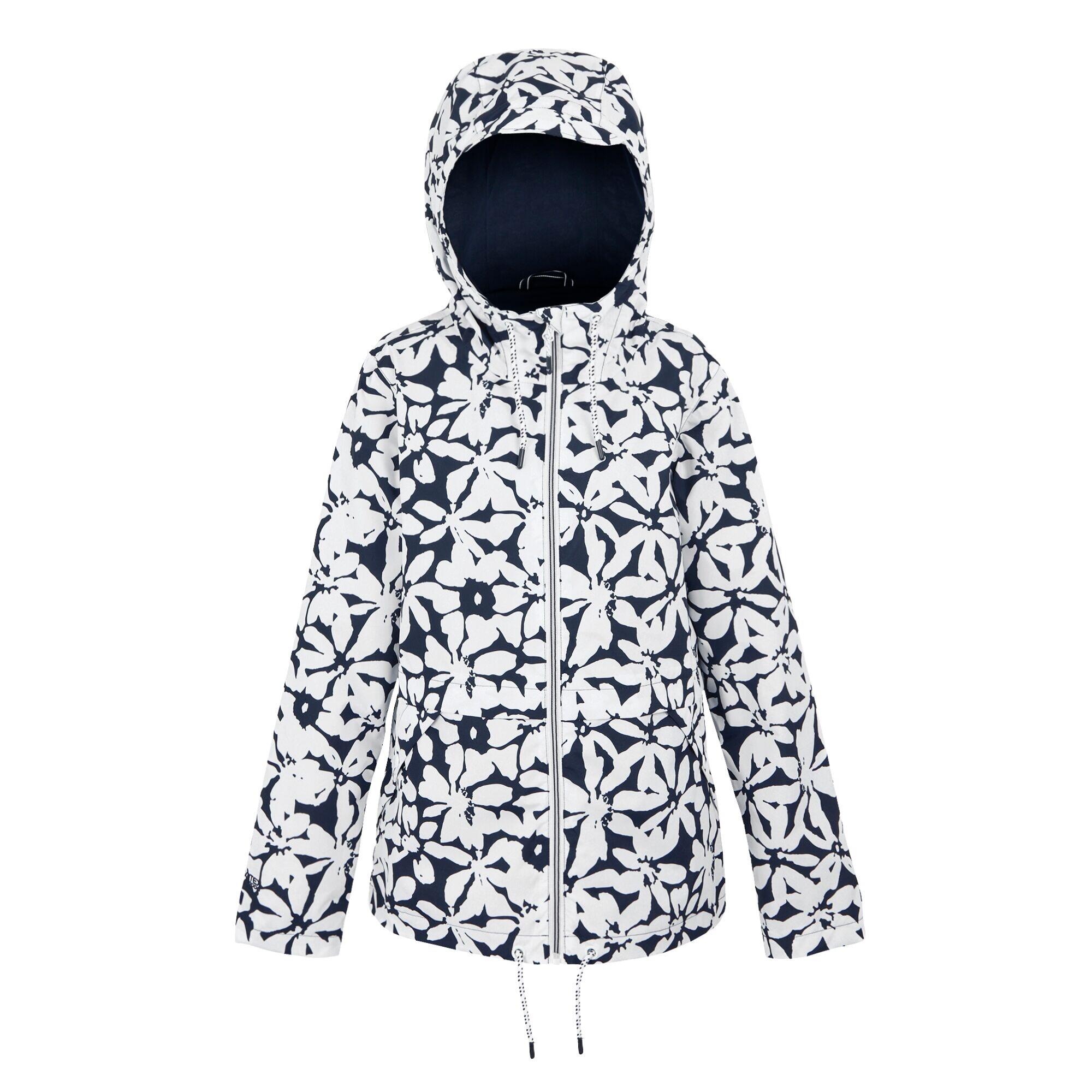 REGATTA Dames Bayletta II Floral Waterdichte Jas (Marine, Wit)