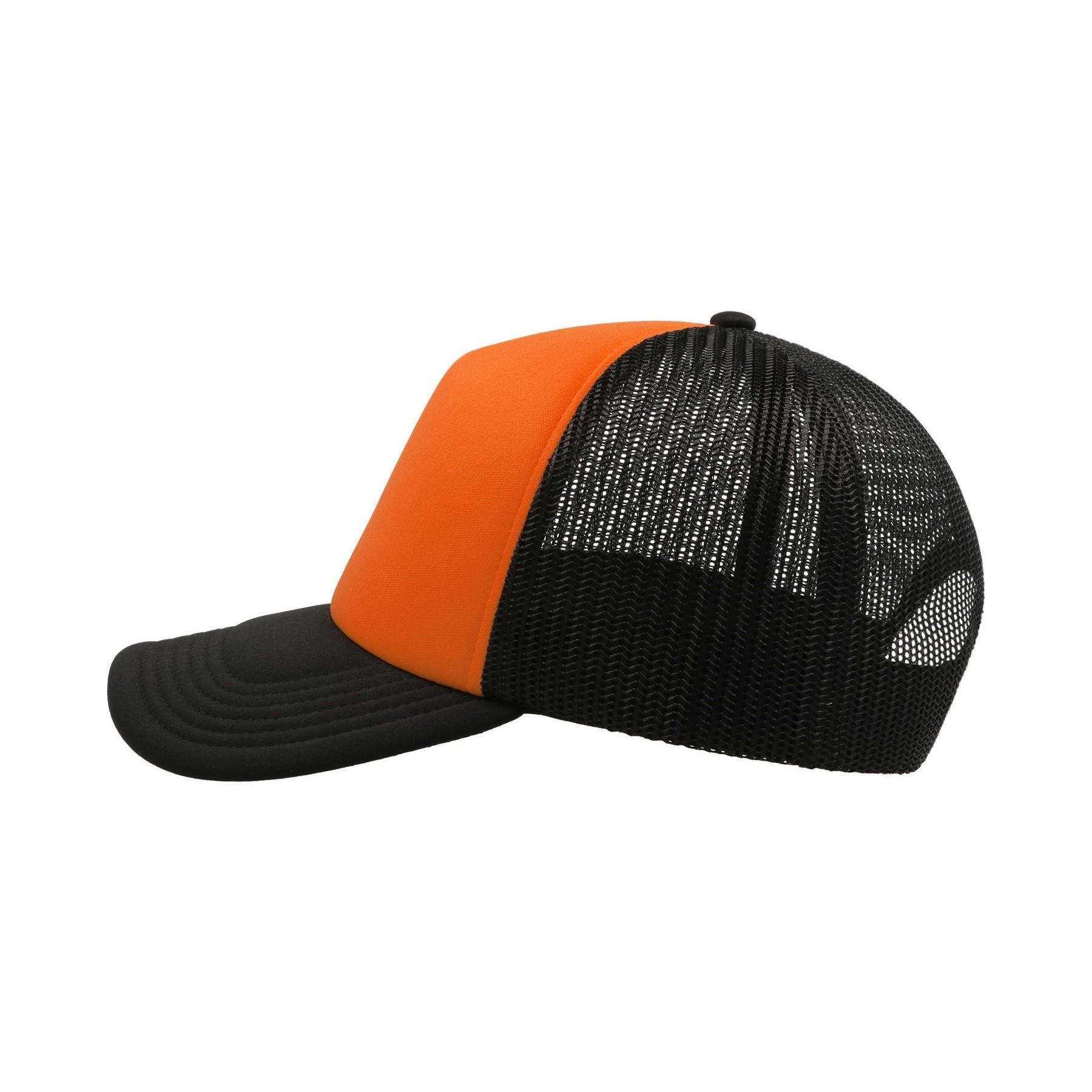Rapper 5 Panel Trucker Cap (Oranje/zwart) 2/3