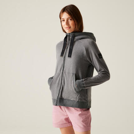 Damski polar z kapturem Tralia z pełnym zamkiem błyskawicznym