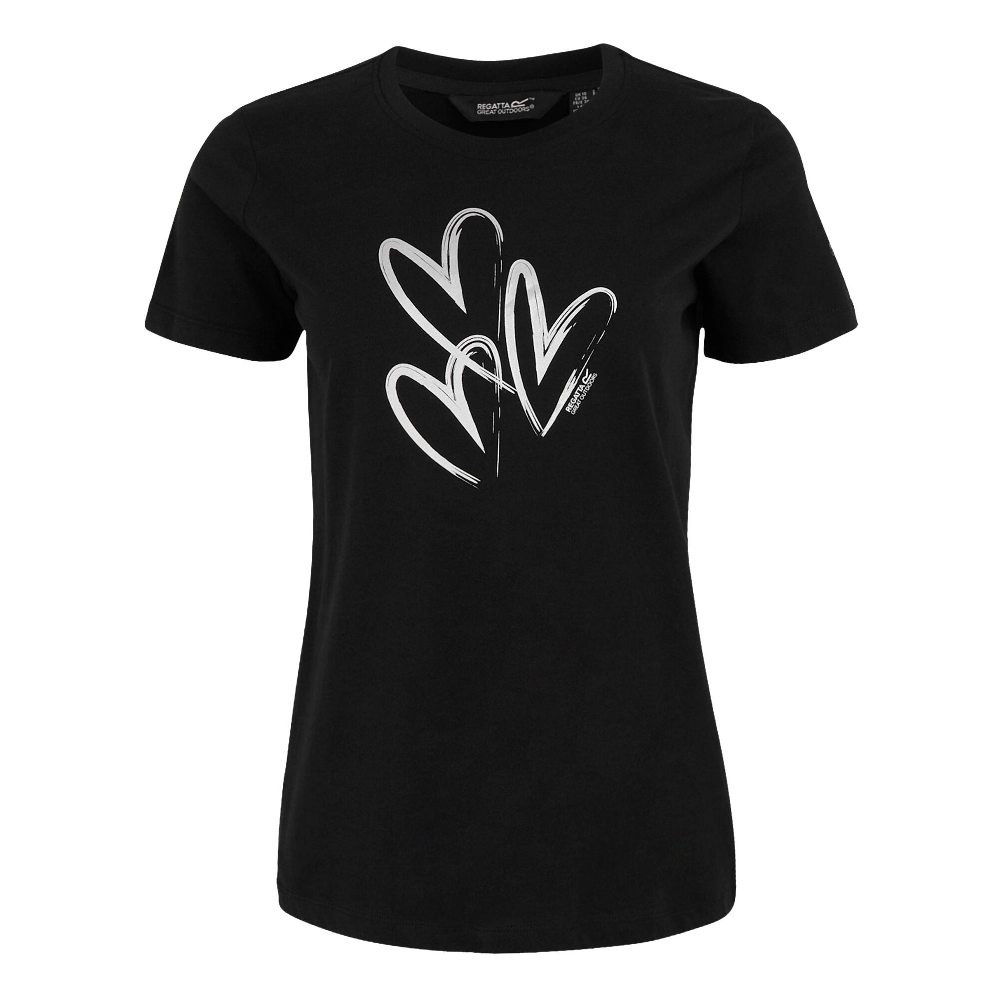 T-Shirt Filandra IX Foil Heart para senhora/senhora Preto