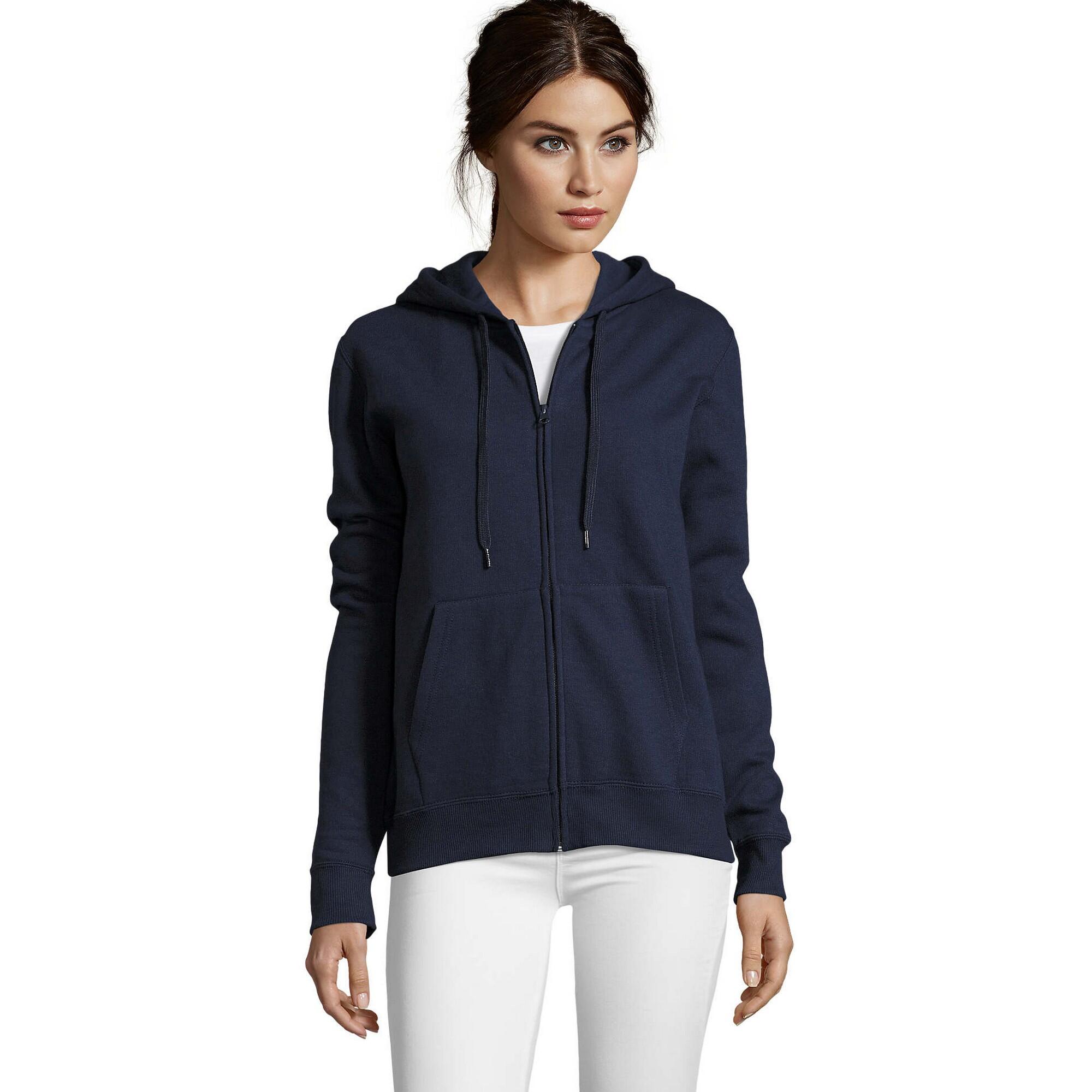 Womens/Ladies Seven Full Zip Hoodie (French Navy) 1/3