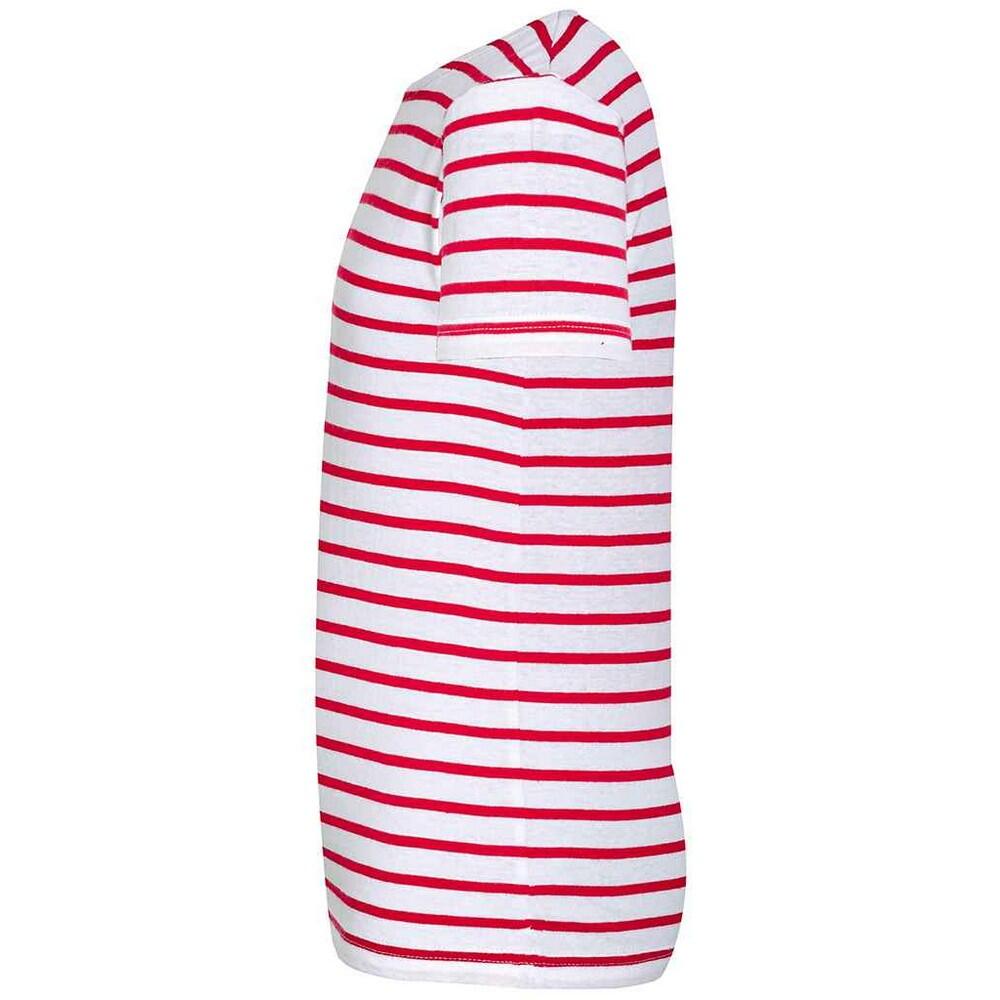 Maglietta Girocollo Bambini SOLS Miles Bianco Rosso 3/4