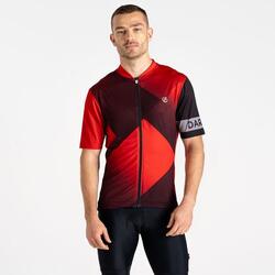 T-shirt manches courtes randonnée - AEP Pedal rouge et noir homme