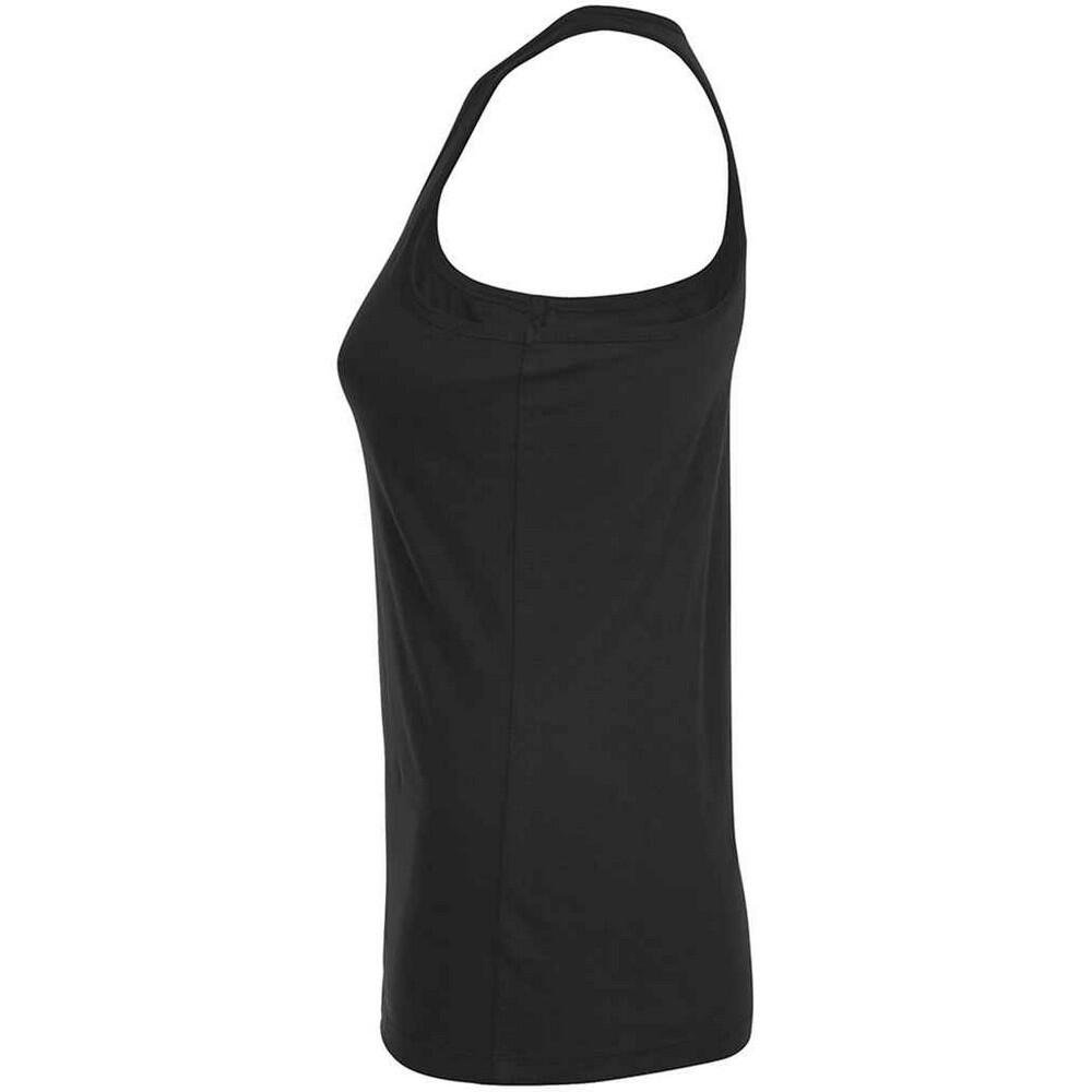 Camiseta Sin Mangas Justin para Mujer Negro Intenso 3/4
