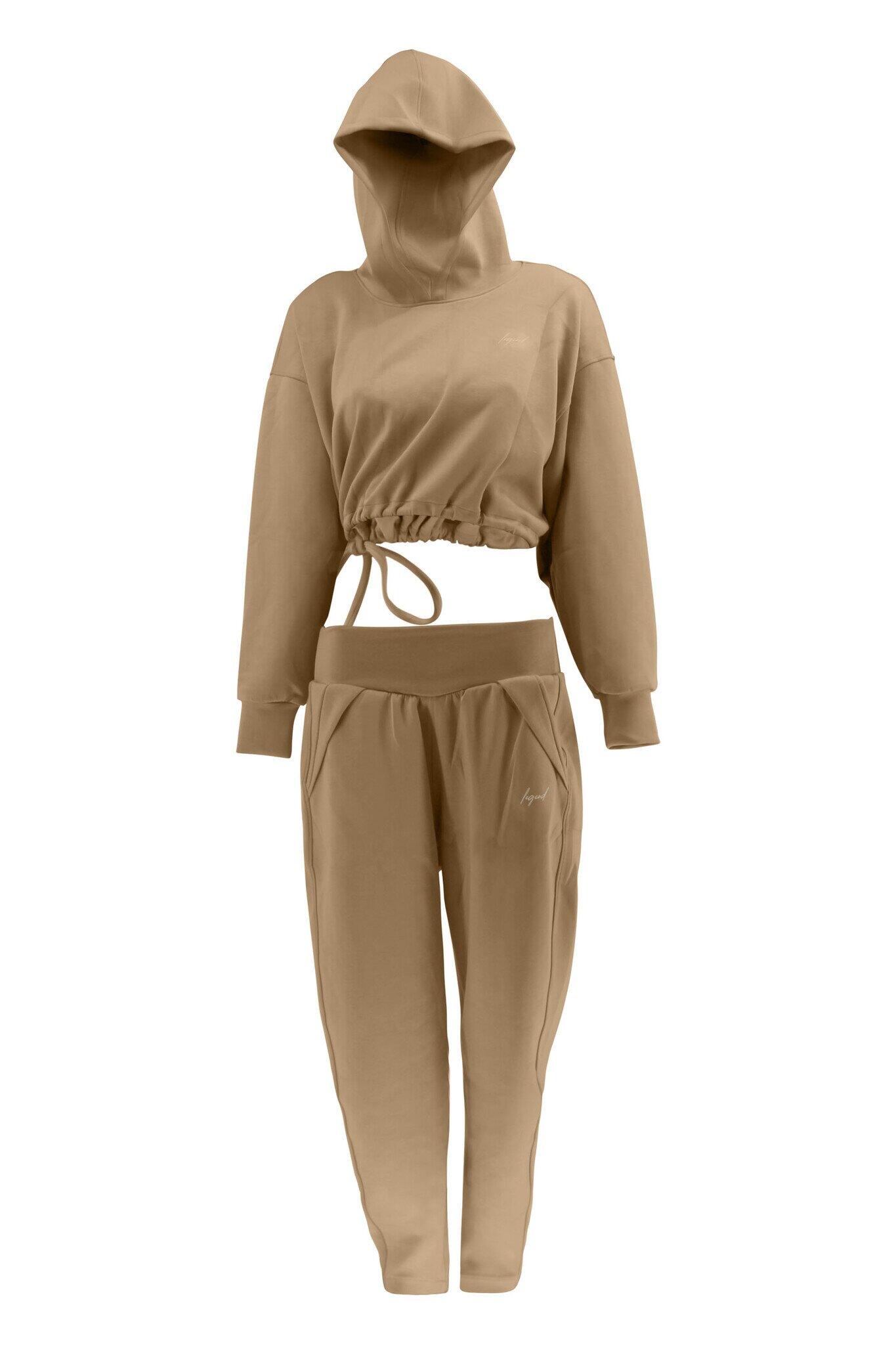 GracefulGlide Fashion Tracksuit Dames Beige 1/5