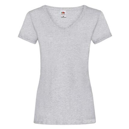Dames Valueweight V Hals Tshirt (Zwart)