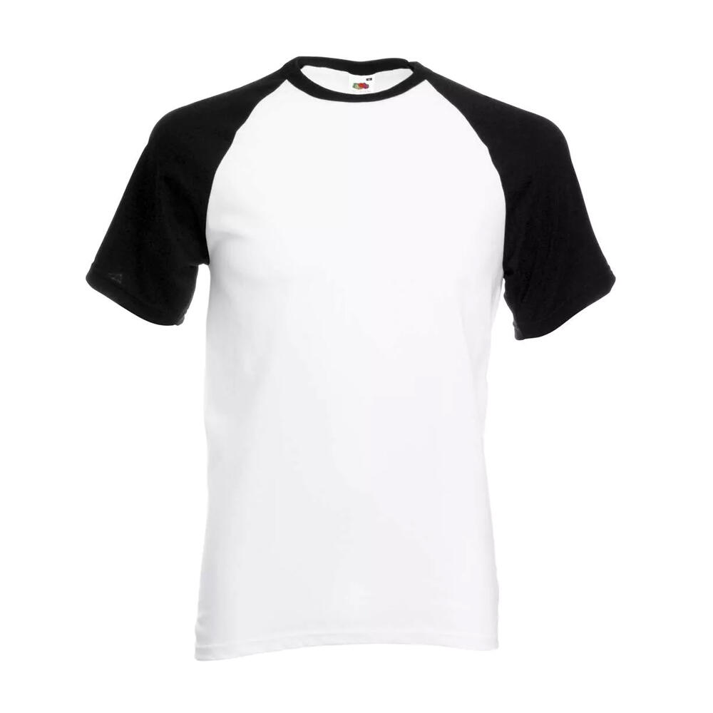 Mens ShortSleeved Baseball TShirt (White/Black)