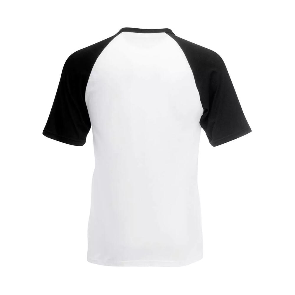 Maglietta Baseball Maniche Corte Uomo Fruit Of The Loom Bianco Nero 2/2
