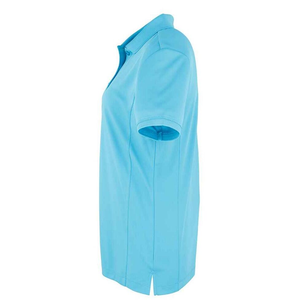 Camisola pólo Coolchecker para senhora/senhora (Turquesa) 3/4