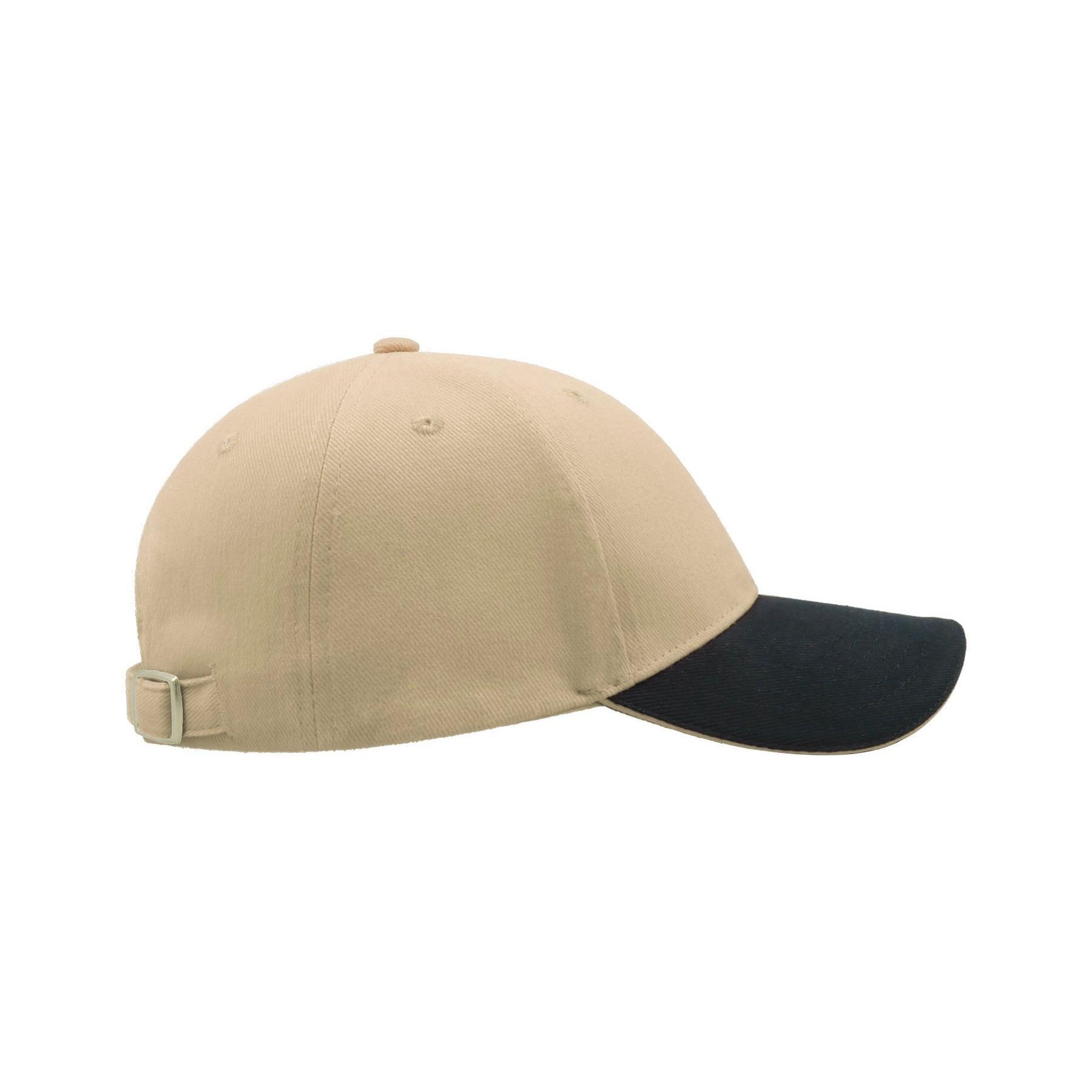 Gorra de seis capas de algodón modelo Liberty Sandwich style Natural/Azul Marino 4/4