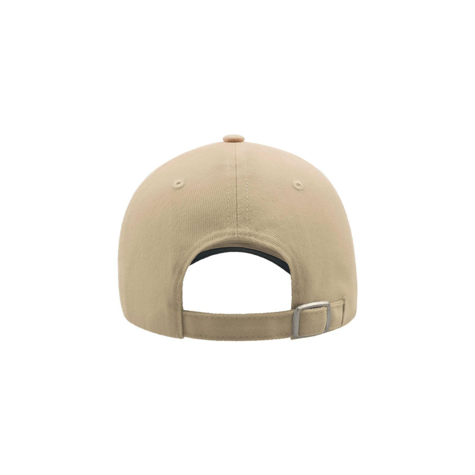 Gorra de seis capas de algodón modelo Liberty Sandwich style Natural/Azul Marino 2/4