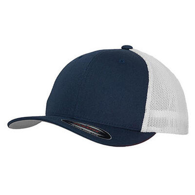 Tweekleurige mesh trucker cap (koningsblauw)