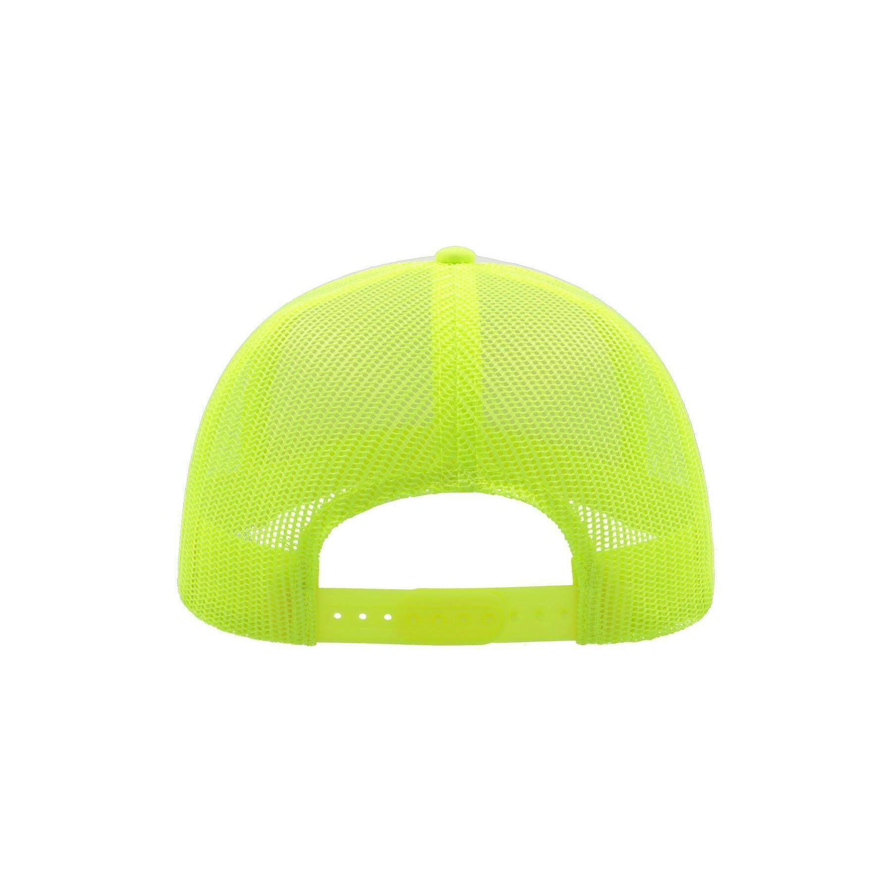 Gorra de 5 paneles estilo Trucker modelo Rapper Amarillo Visible/Blanco 2/4