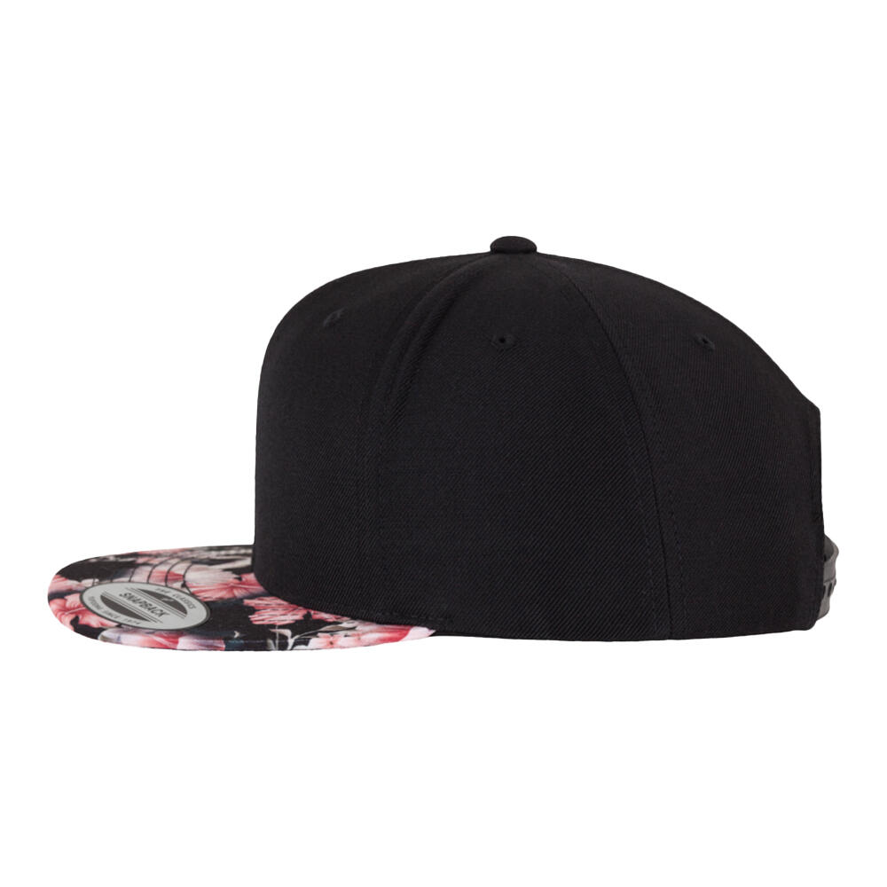 Casquette Ajustable Motif/style Roses (Noir / Gris) 3/4