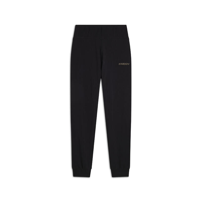 Pantalon en jersey avec bas côtelé et empiècement en forme de cœur