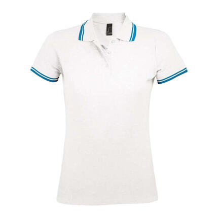 Polo PASADENA Femme (Blanc / Bleu Marine)