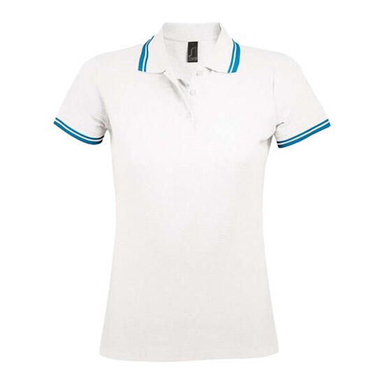 Polo PASADENA Femme (Blanc / Turquoise Pâle)
