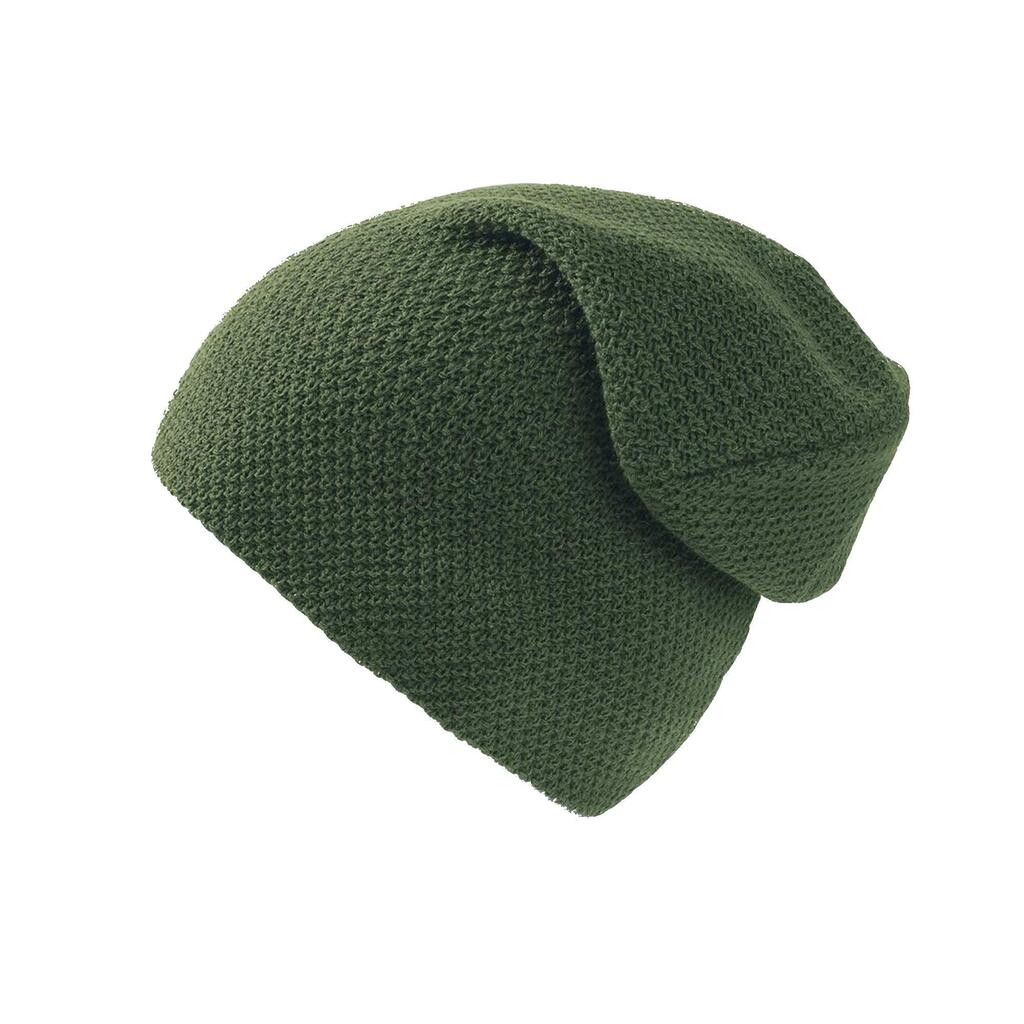 Snobby Waffle Knit Beanie (Olive)