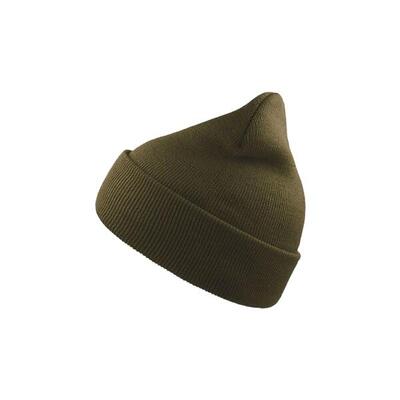 Wind dubbele huid beanie met draai draai (zwart)