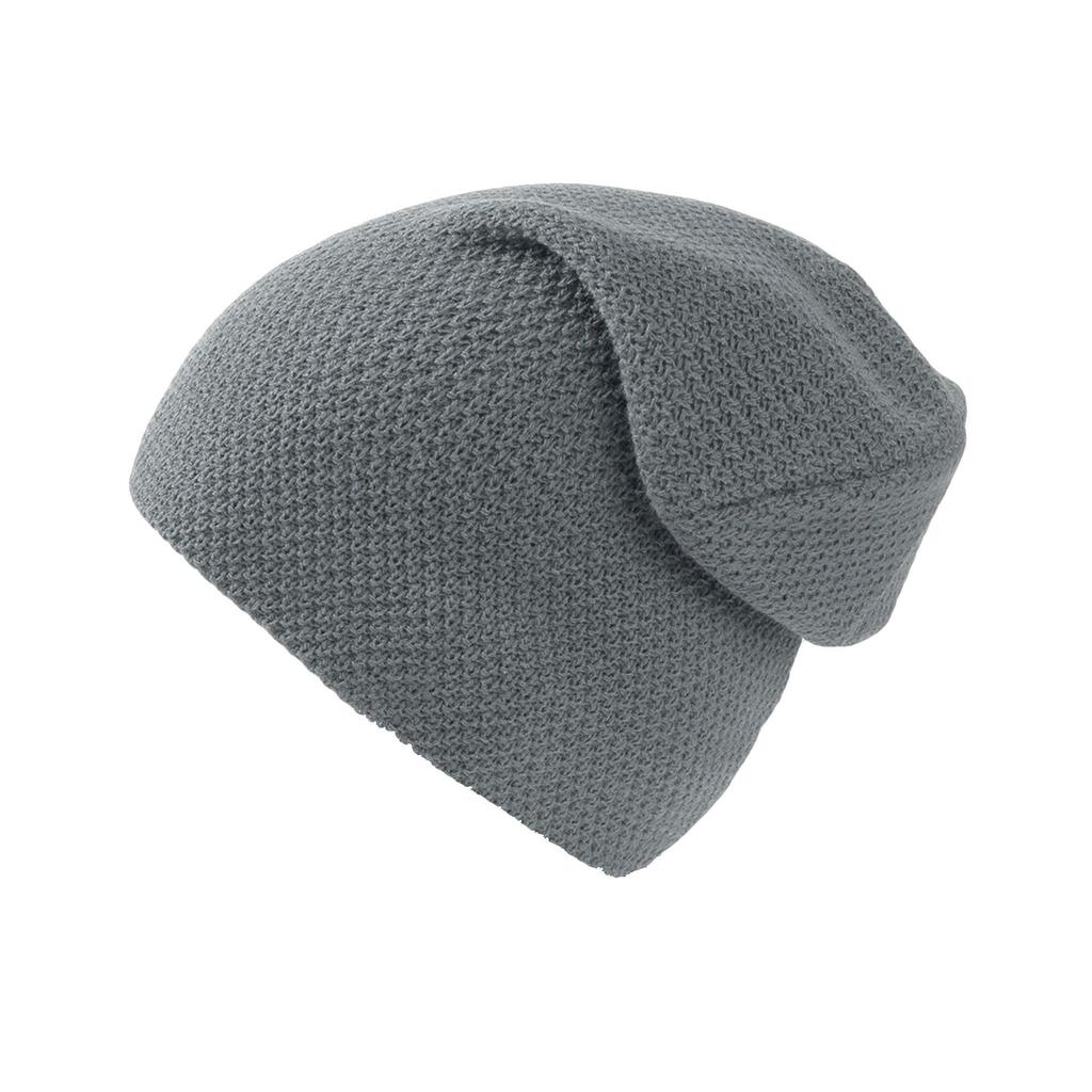 Snobby Waffle Knit Beanie (Light Grey)