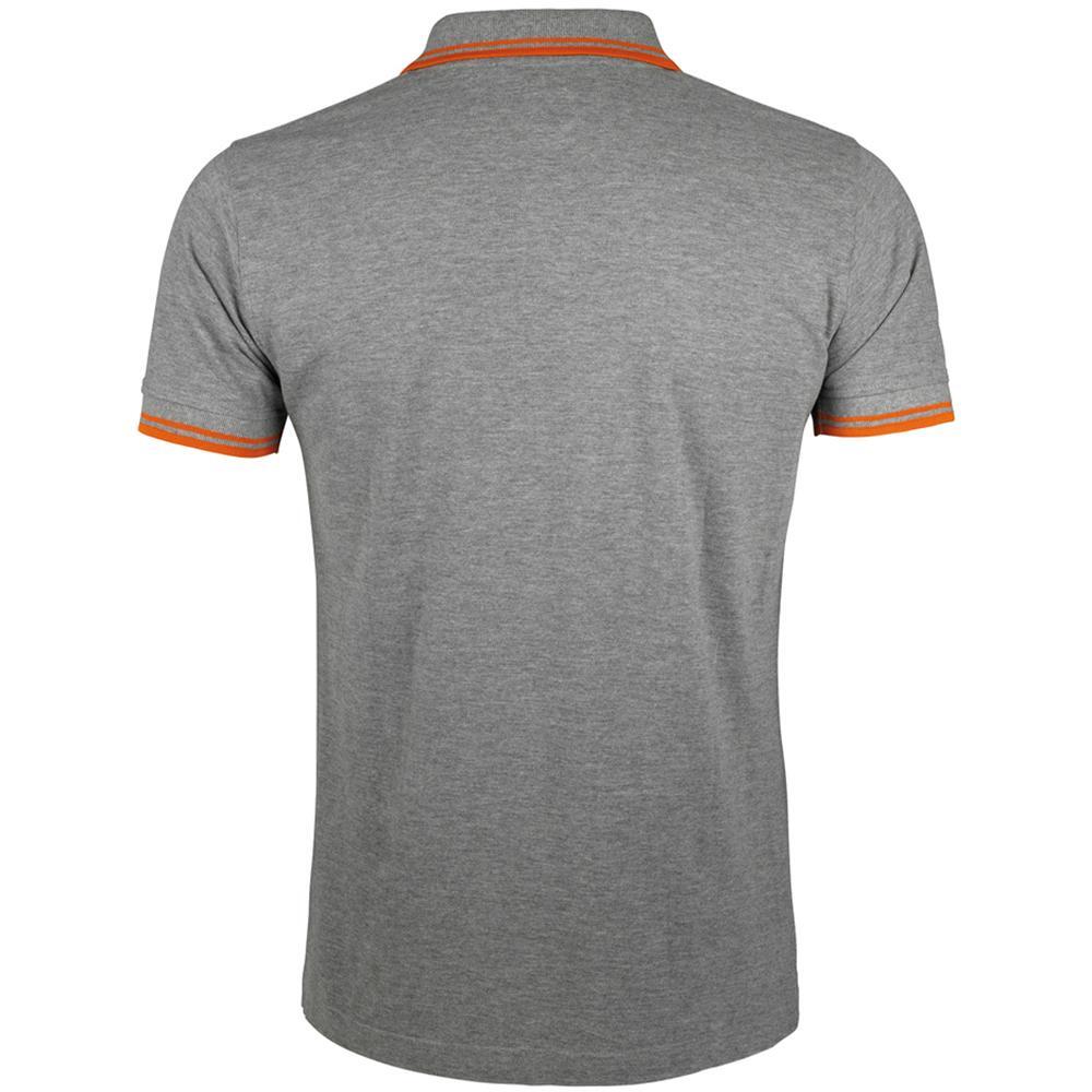 Polo Manches Courtes PASADENA Homme (Gris Chiné/orange) 2/4