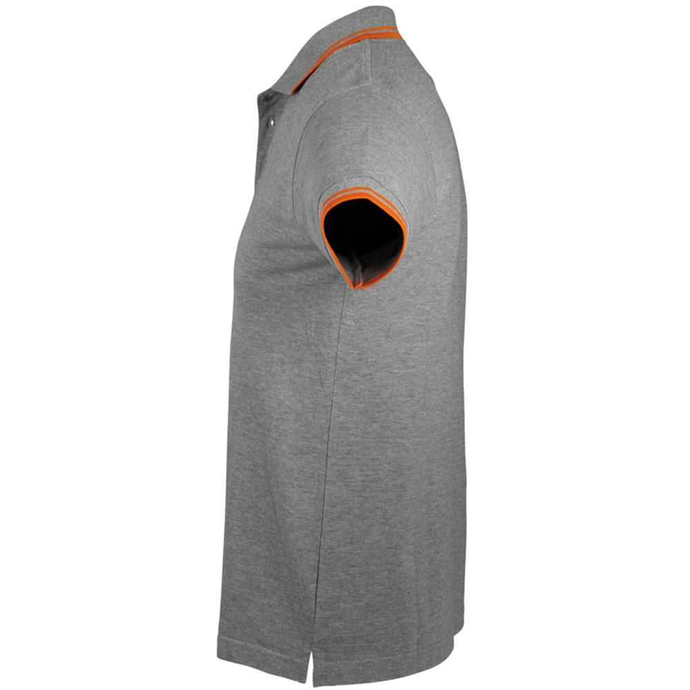 Polo Manches Courtes PASADENA Homme (Gris Chiné/orange) 3/4