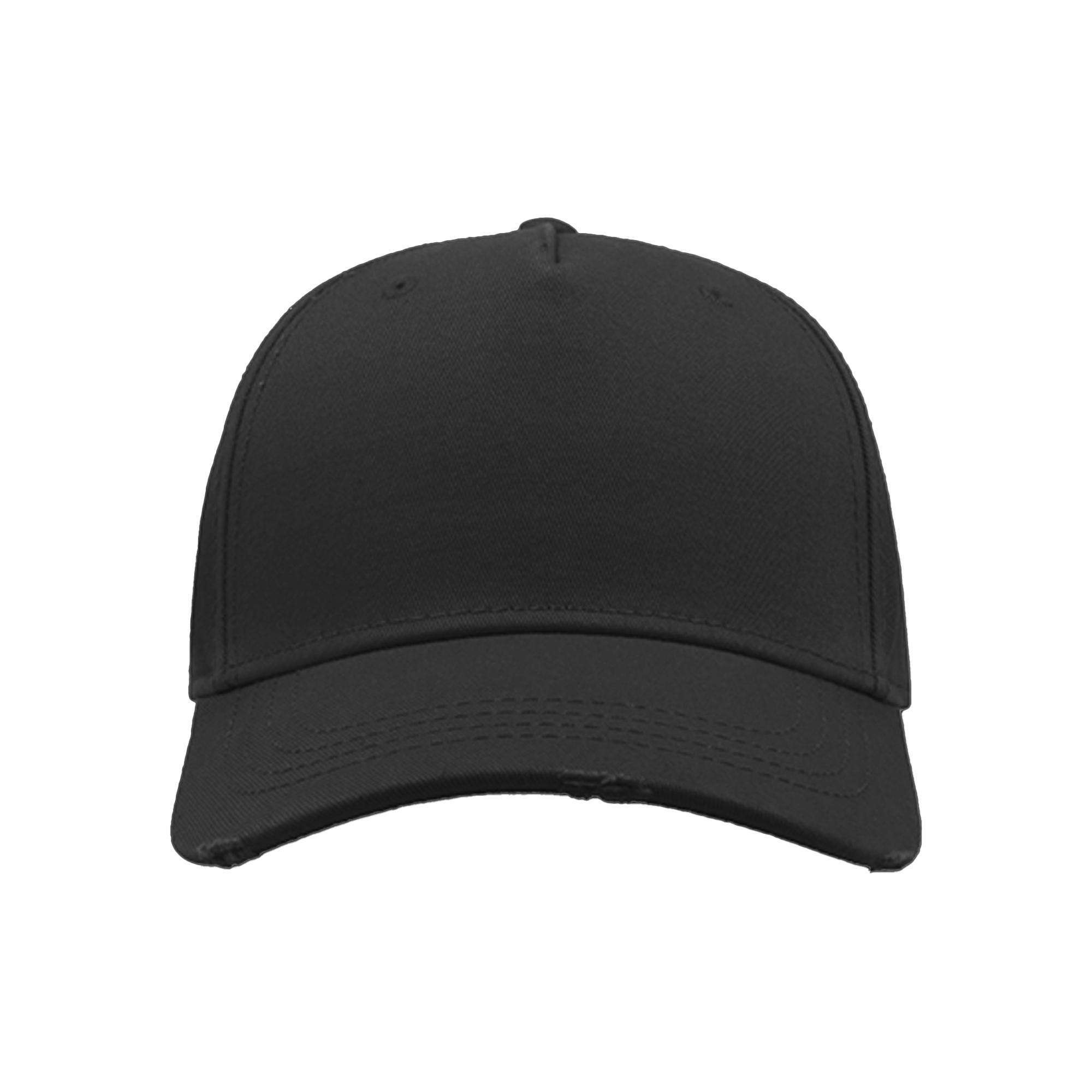 Gorra de 5 paneles con visera estilo cargo modelo Weathered Negro 3/3