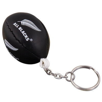 Zwarte gilbert all blacks rugby bal schuim sleutelhanger