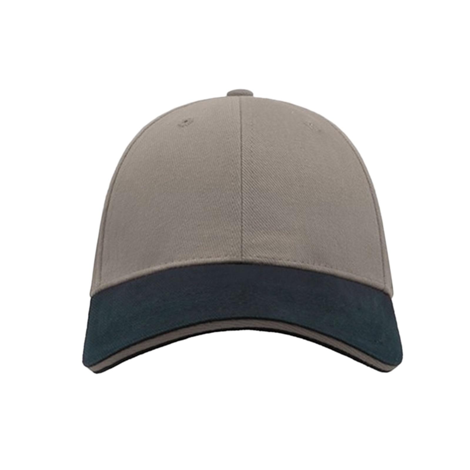 Casquette Sandwich En Coton Épais Mixte (Gris / Bleu Marine) 3/3