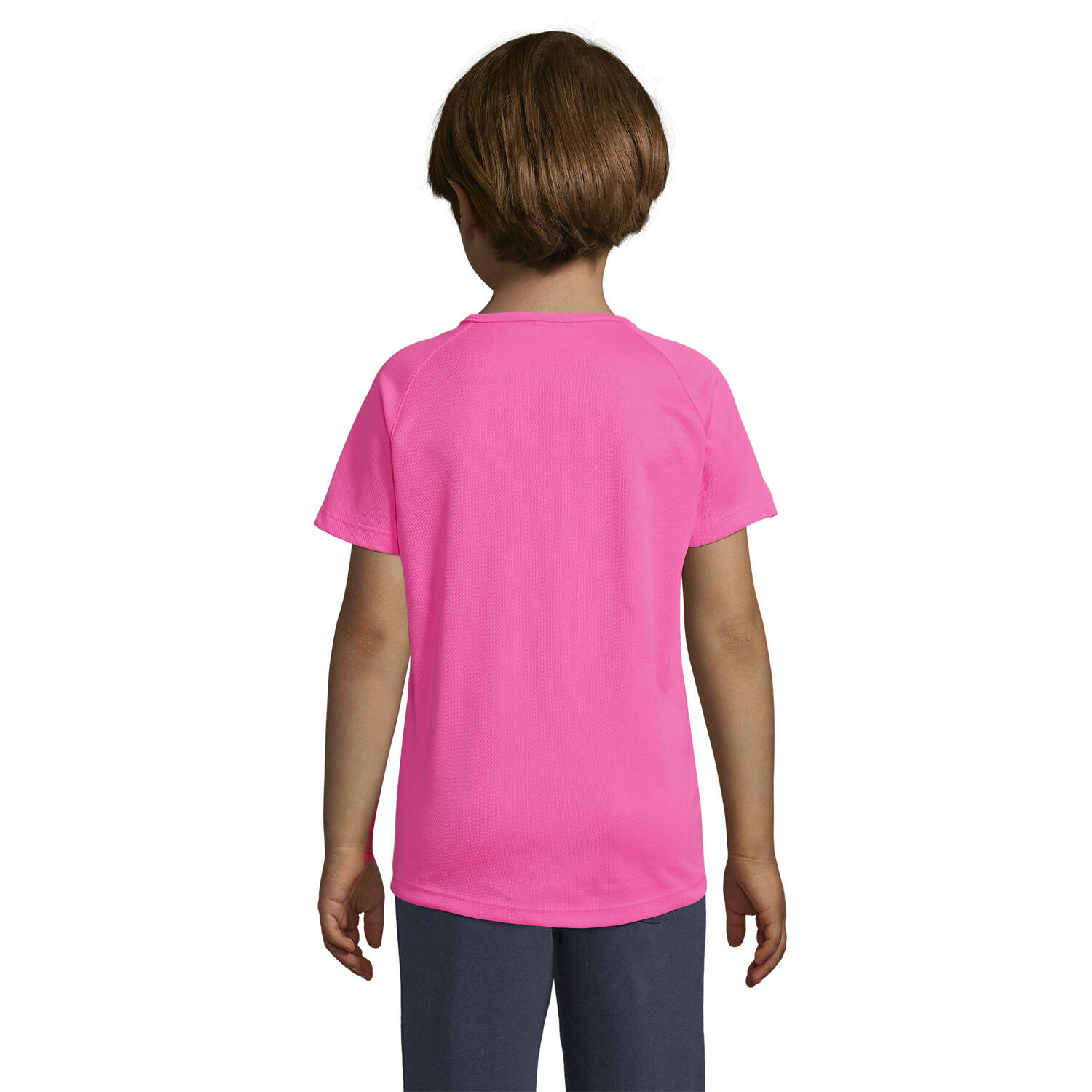Camiseta Sporty Raglan para Niños/Niñas Rosa Neón 2/3