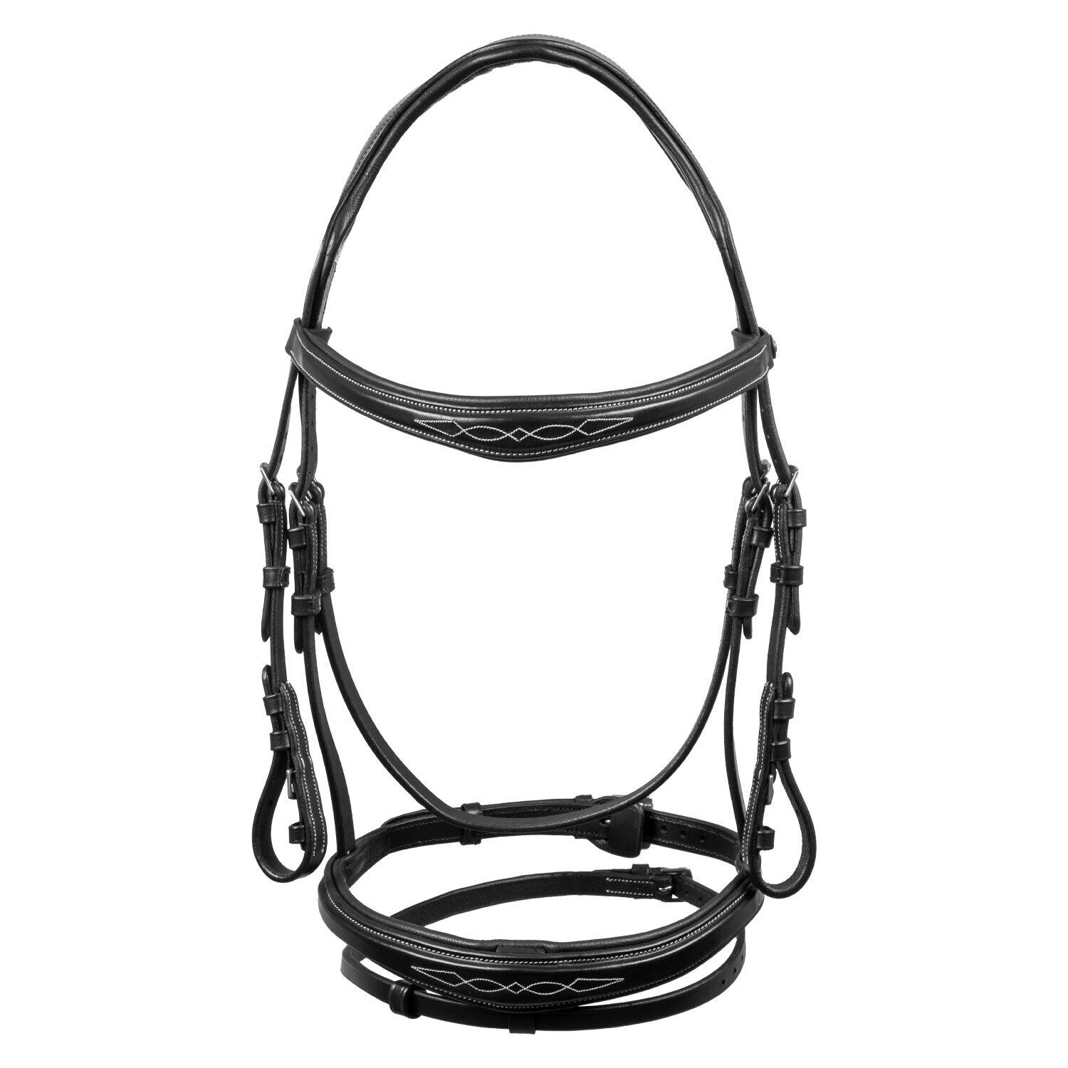 Sella da equitazione in cuoio anatomico con cuciture decorative Equestro 2/3