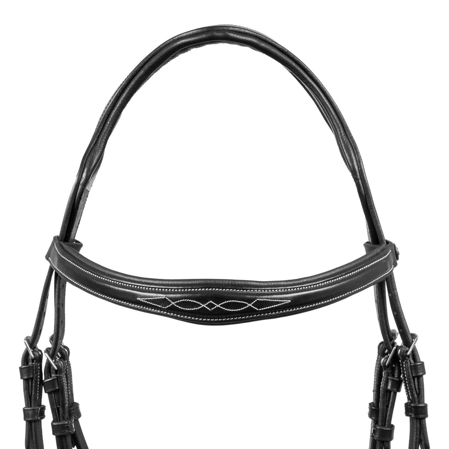 Sella da equitazione in cuoio anatomico con cuciture decorative Equestro 3/3